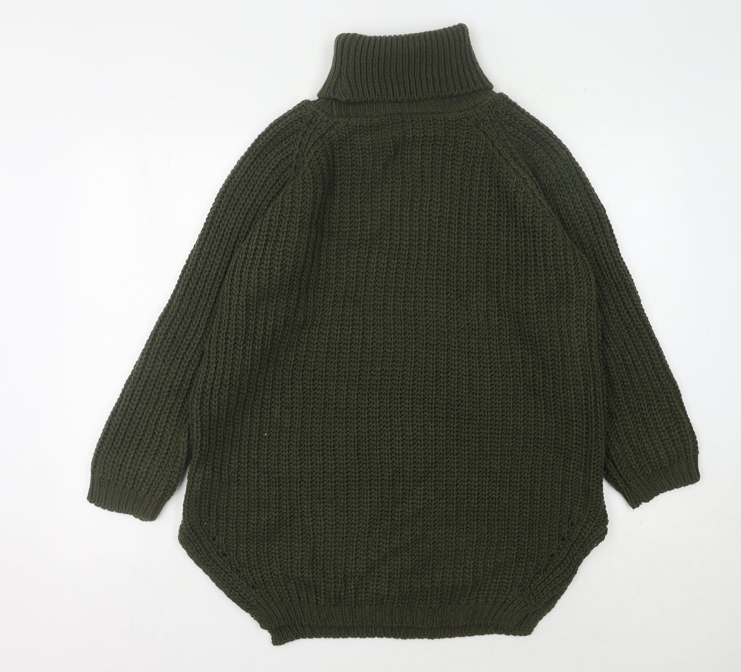 Quiz Women's Green Roll Neck Jumper, Size S, Relaxed Fit