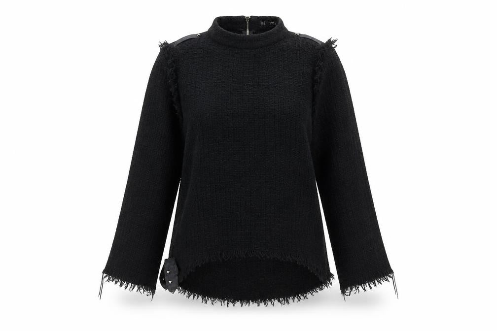 Zara Women's Black High Neck Chunky-Knit Jumper, S