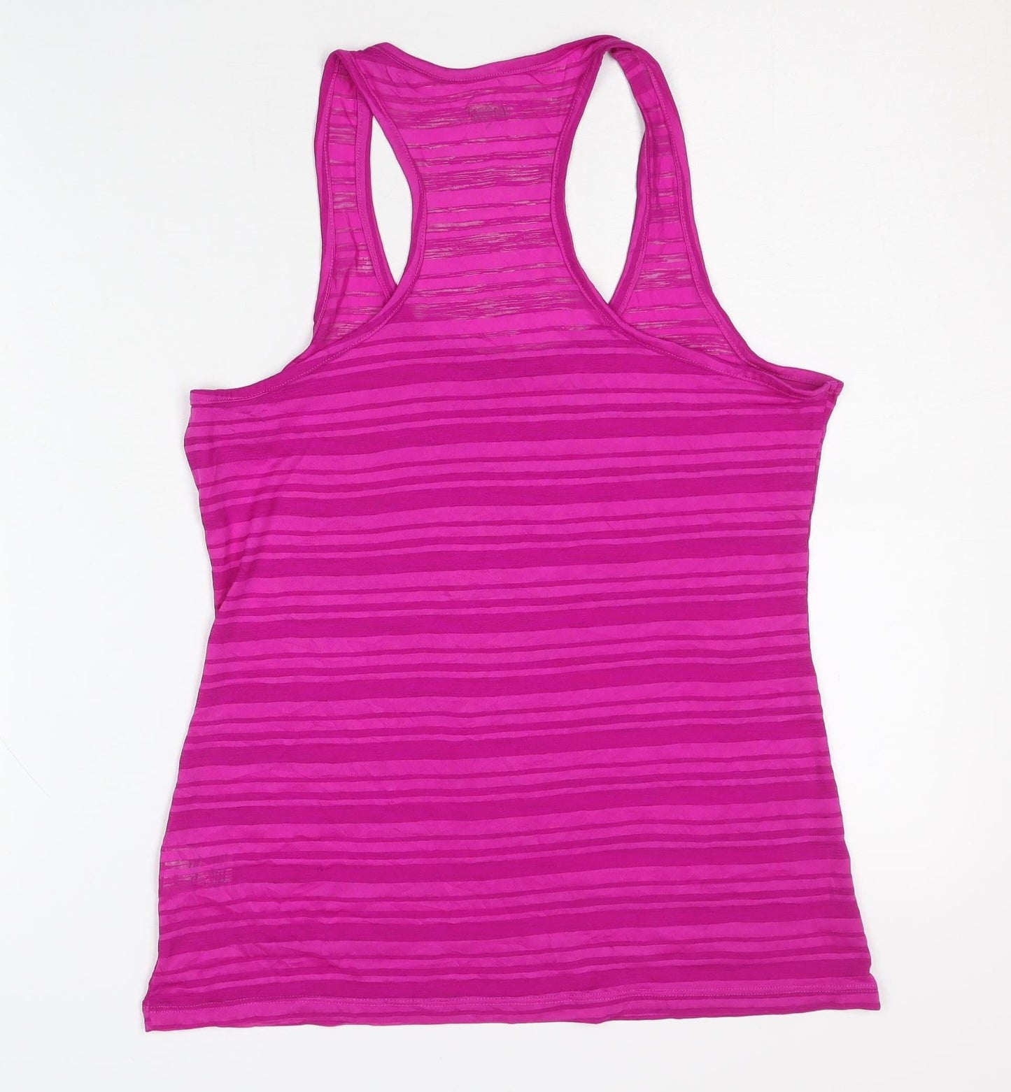SHAMP Women's Pink M Striped Racerback Tank Top