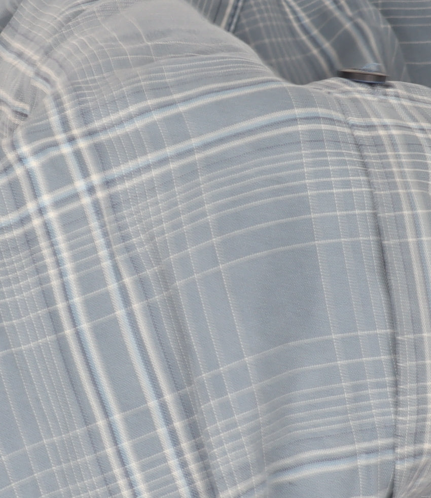 Marks and Spencer Mens Blue Check Short Sleeve Shirt XXL