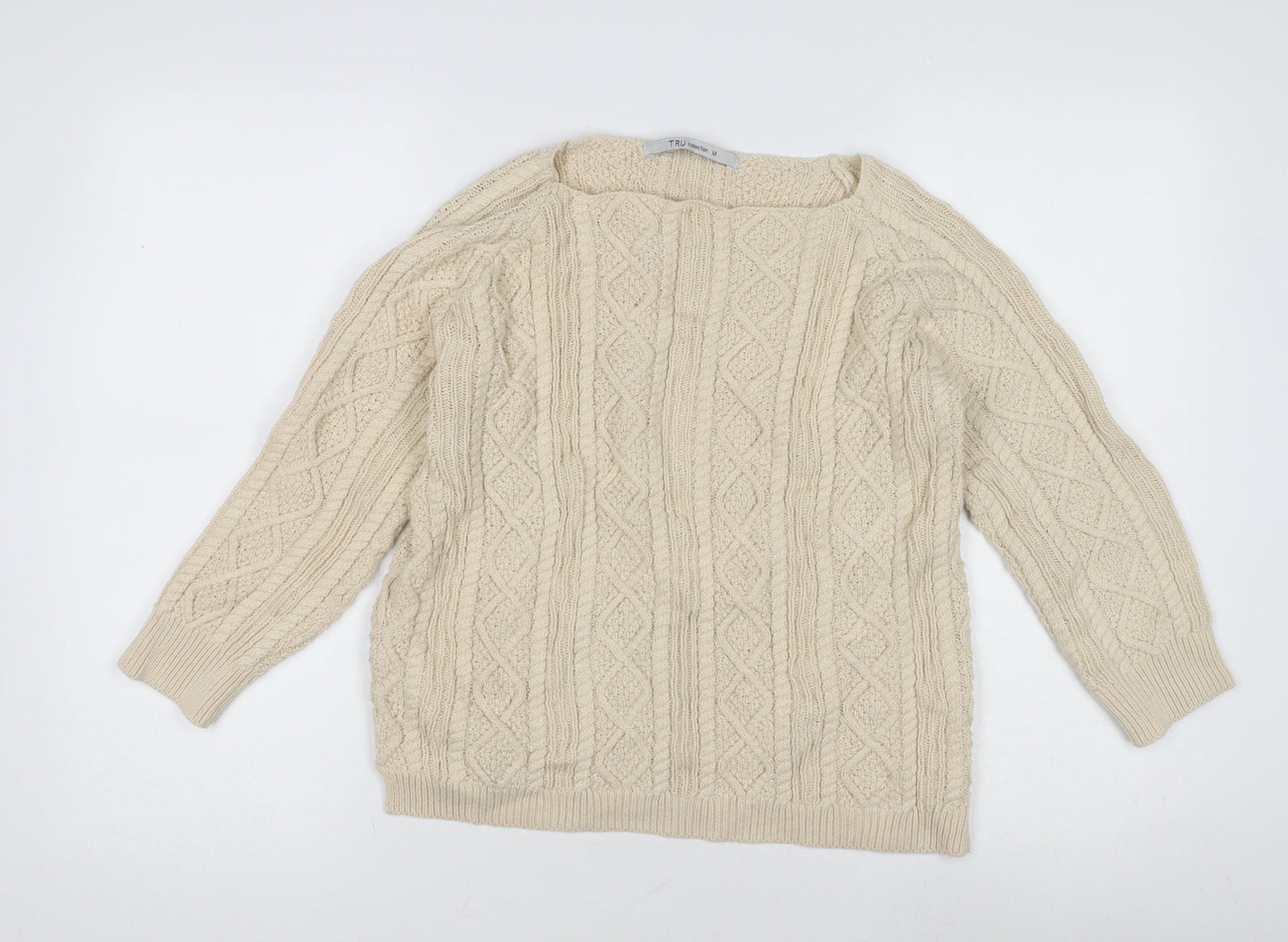 TRU Collection Women's Beige Pullover Jumper M