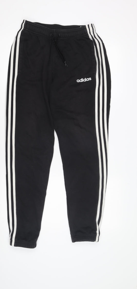 Adidas Men's Black Jogger Trousers, Size M, Fleece, Activewear