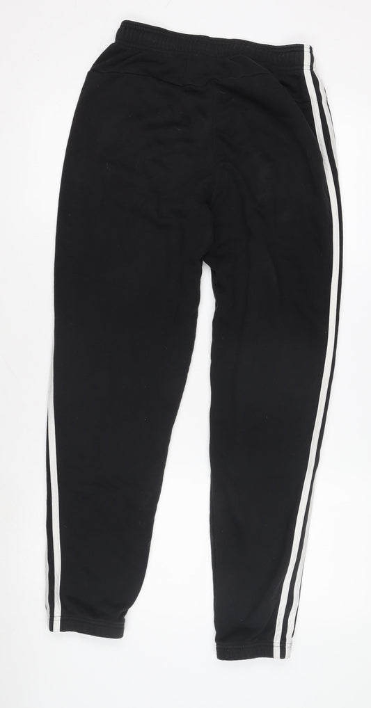 Adidas Men's Black Jogger Trousers, Size M, Fleece, Activewear