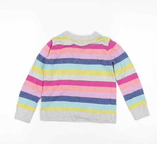 GAP Kids Multicoloured Striped Pullover Jumper S Girls