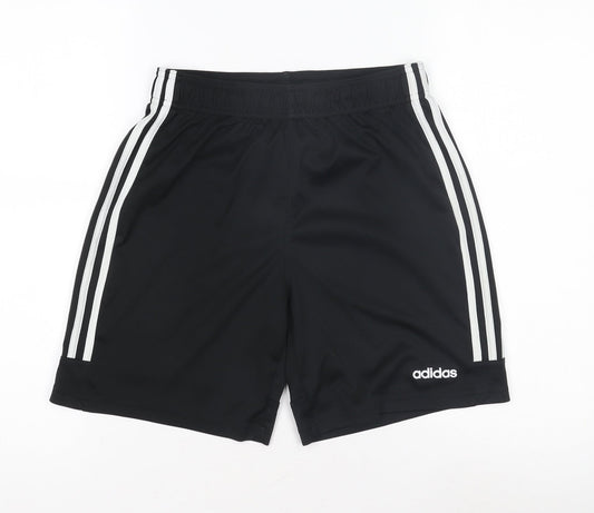 Adidas Boys Black XL Athletic Shorts with Stripes
