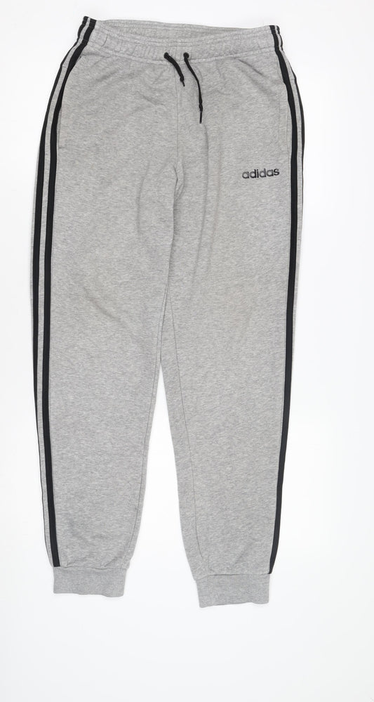 Adidas Men's Grey Jogger Trousers - Size S