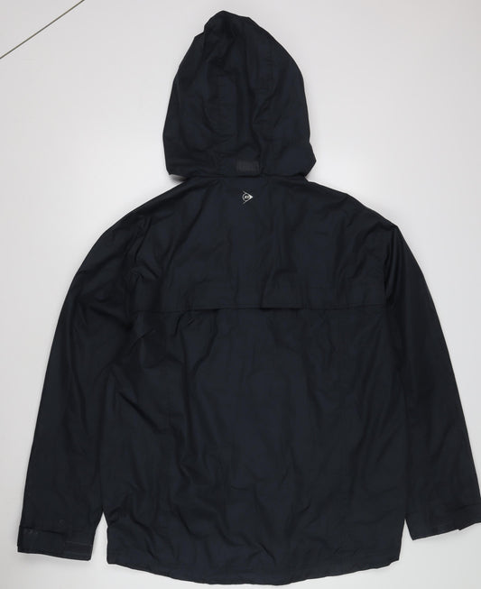 Dunlop Men's Black Hooded Rain Jacket Size L