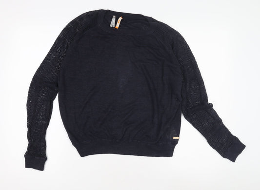 Hugo Boss Women's Black Pullover Jumper, L, Crew Neck