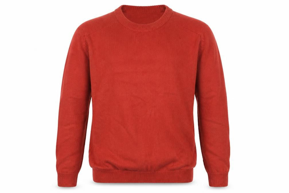 Cotton Men's Red Cotton Pullover Jumper, Large