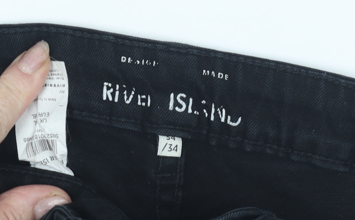 River Island Men's Black Skinny Jeans Slim Fit