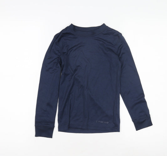 Campri Boys Long Sleeve Blue Sports T-Shirt, 7-8 Years