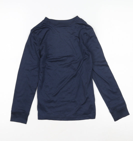 Campri Boys Long Sleeve Blue Sports T-Shirt, 7-8 Years