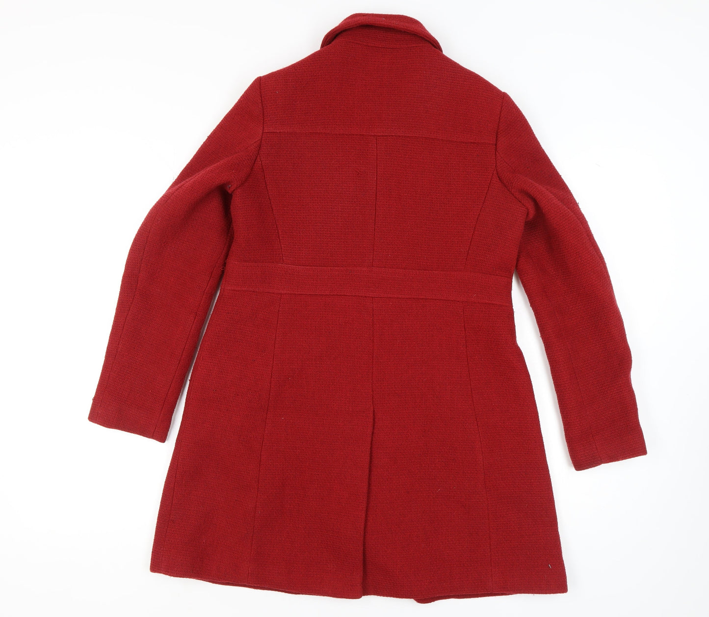 Next Women's Red Mid-Length Overcoat, Size 10, Button-Up