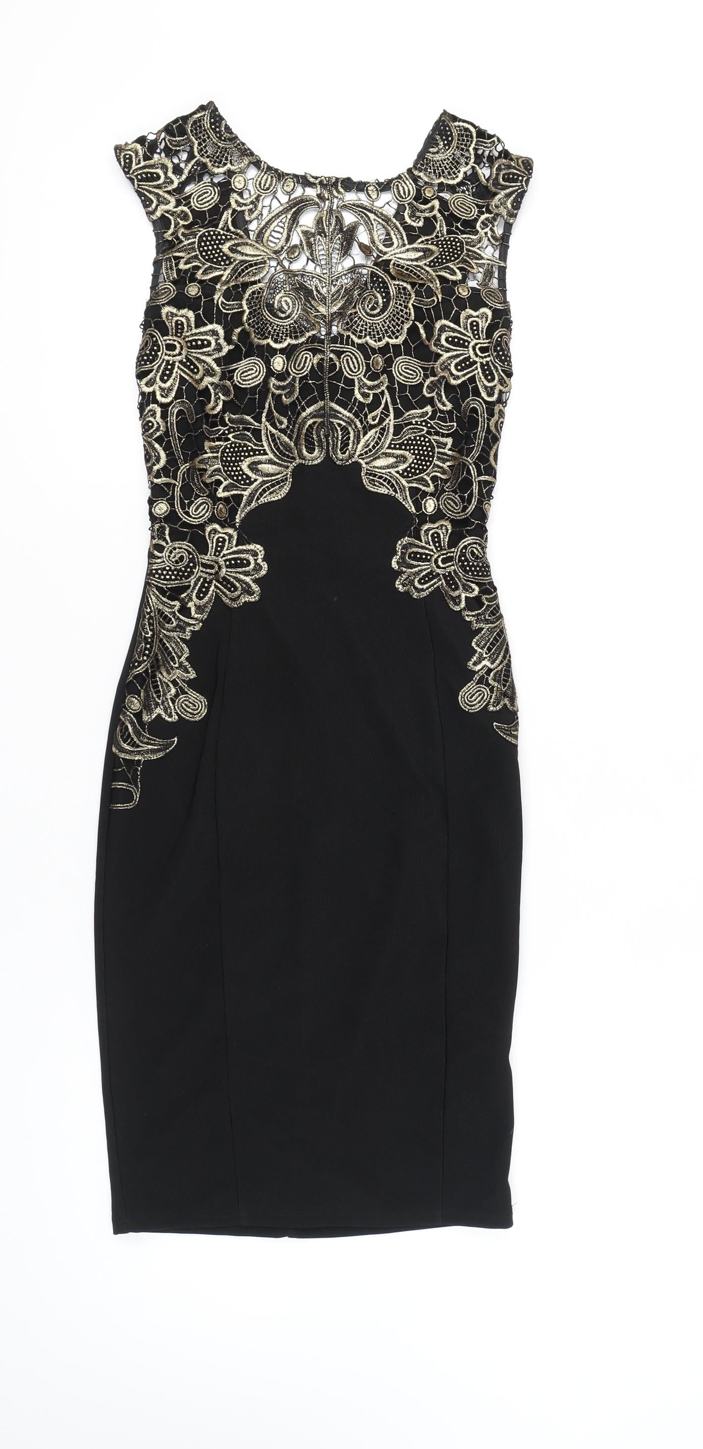 Lipsy Women's Black Sheath Dress UK 4 Party Wear