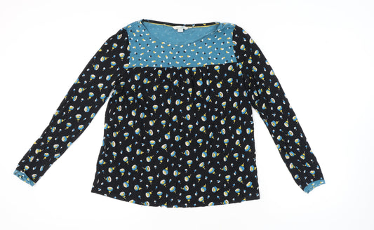Boden Women's Black Floral Tunic Blouse Size 16