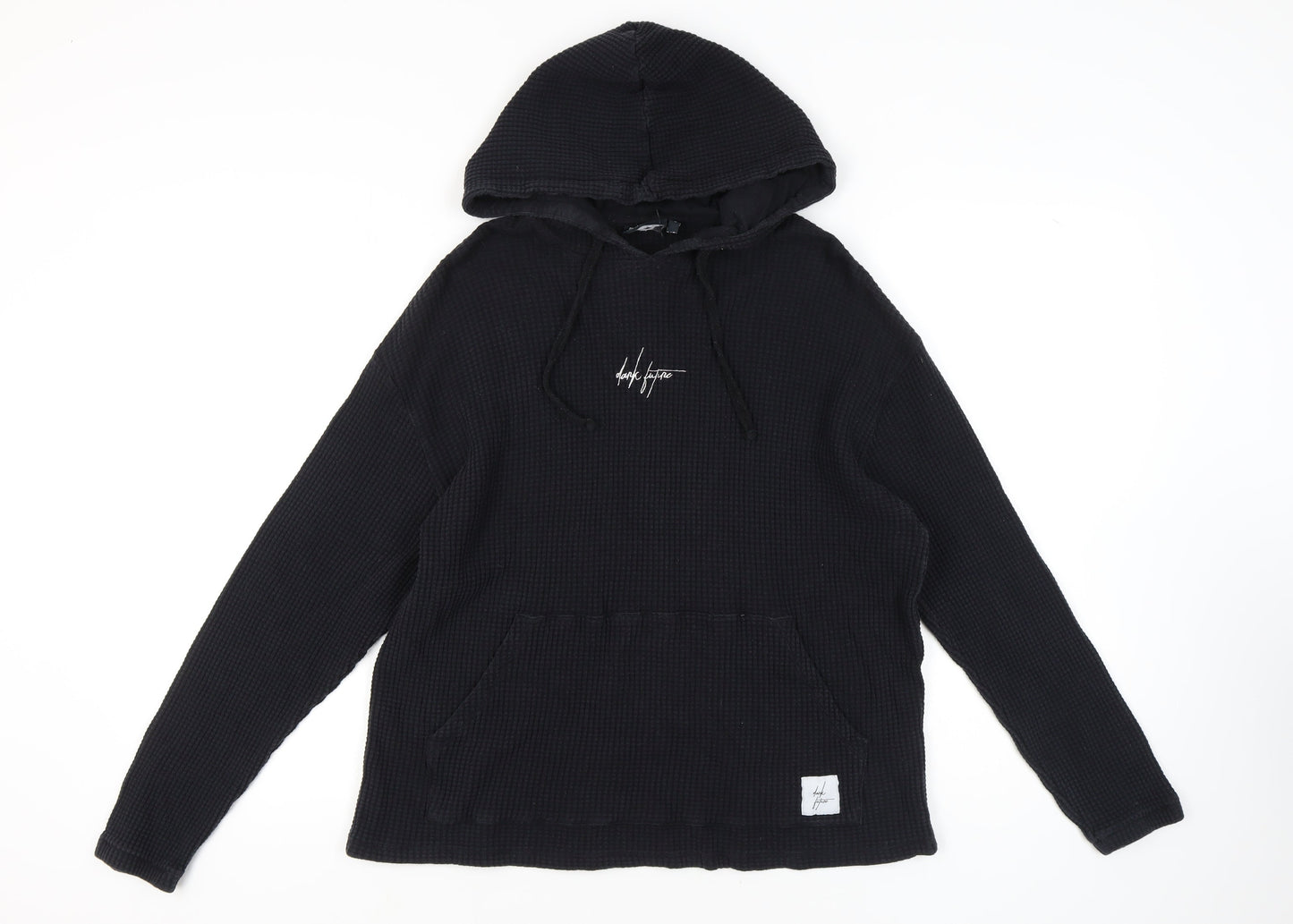 ASOS DESIGN Men's Black Knit Hoodie, S, with Logo