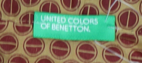 United Colors of Benetton Women's Brown Geometric Shirt Size 12