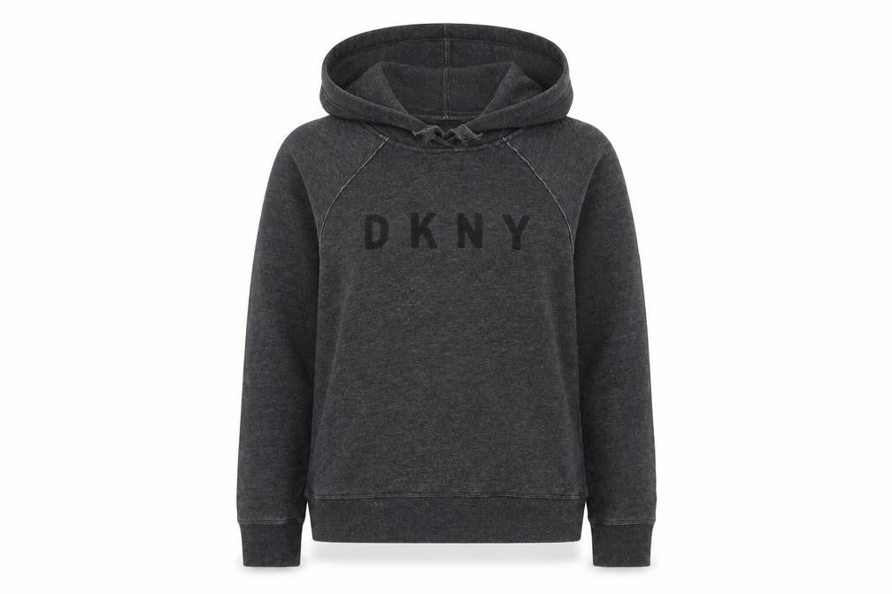 Womens UK S Regular DKNY Grey Pullover Hoodie