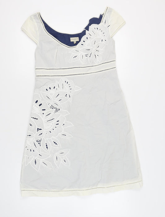 Karen Millen Women's White Floral Dress Size 14