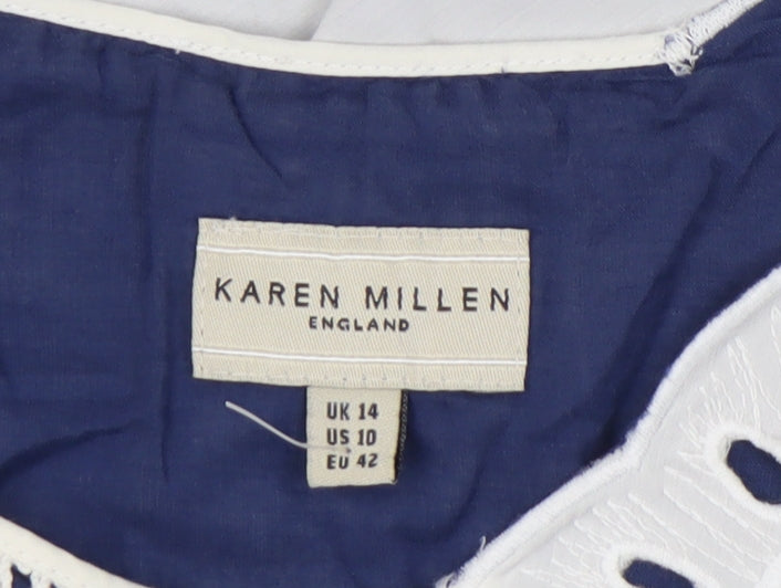Karen Millen Women's White Floral Dress Size 14