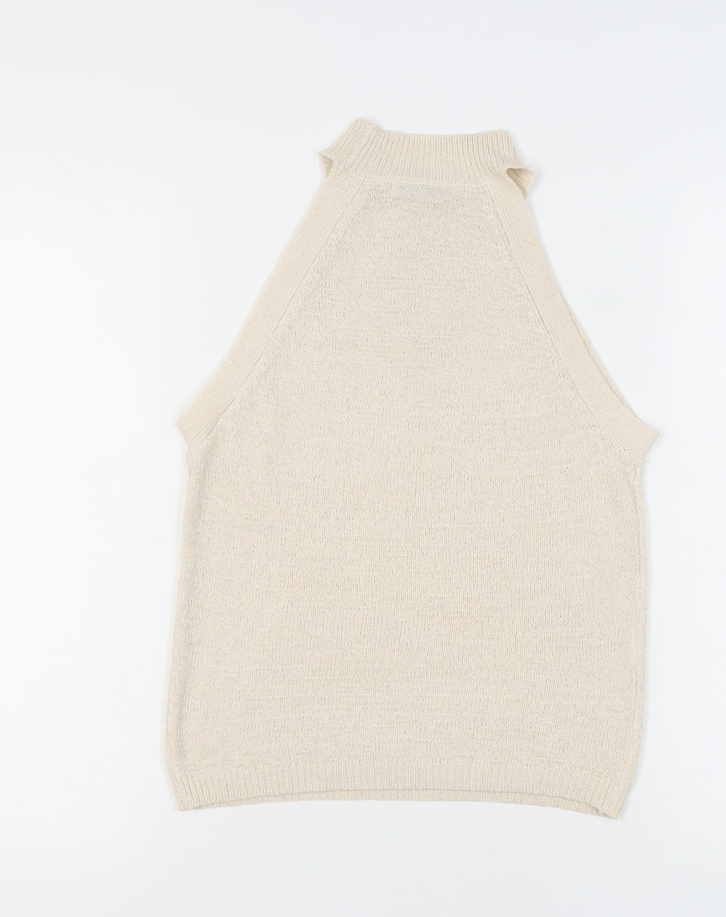 MNG Basics Women's Beige Sleeveless Mock Neck Tank