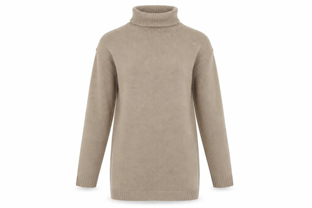 Pretty Little Thing Beige Roll Neck Pullover M