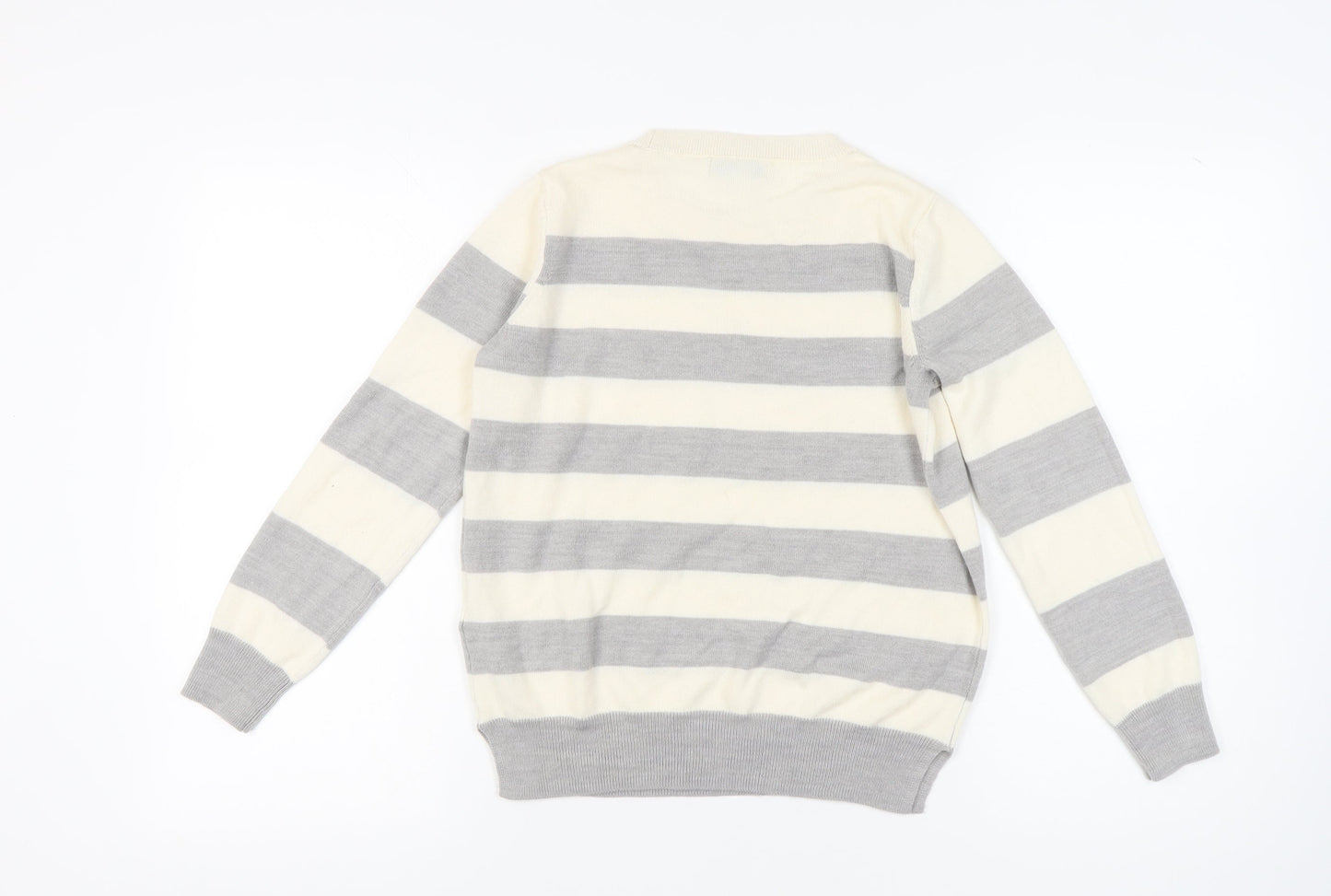 Marks and Spencer Women's Ivory Striped Pullover Jumper Size 12