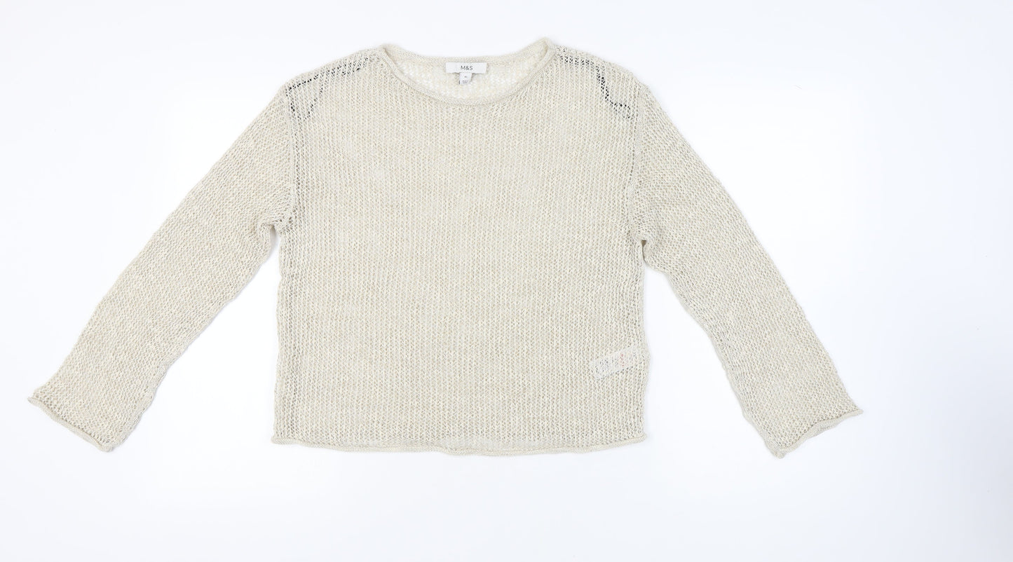 Marks and Spencer Women's Ivory Knit Pullover Jumper M
