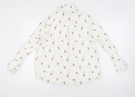 Disney Women's White Blouse with Winnie the Pooh Print, Size 22