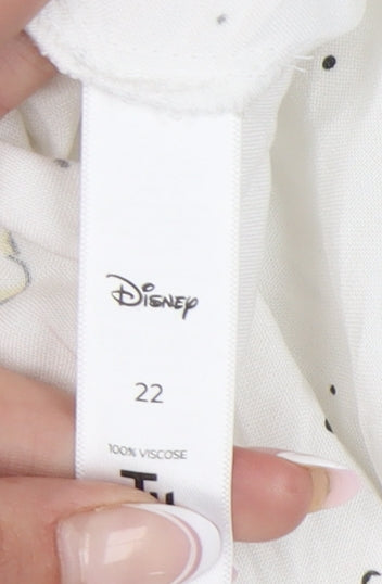 Disney Women's White Blouse with Winnie the Pooh Print, Size 22