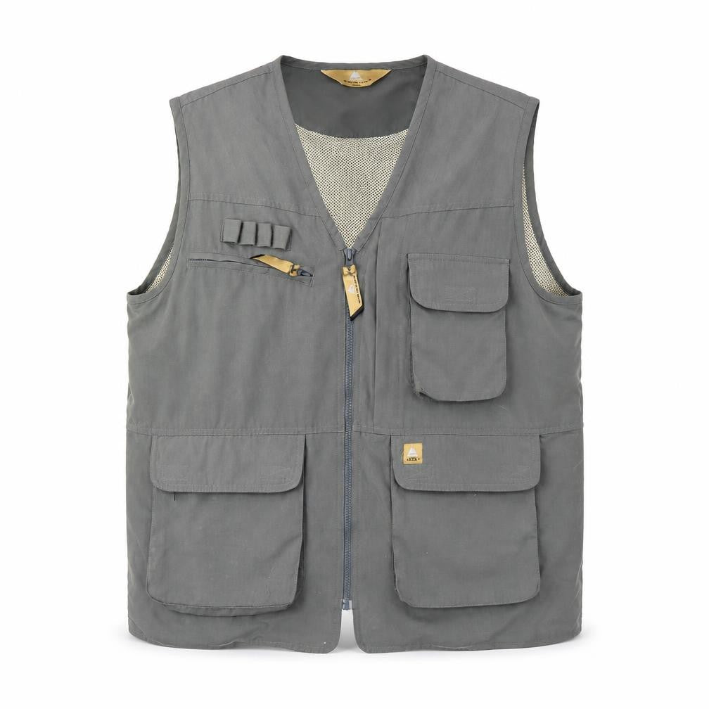 One Valley Trailwear Men's Grey L Waistcoat, Zipped Pockets