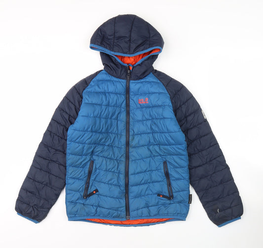 Jack Wolfskin Boys Blue Hooded Puffer Jacket Size 24