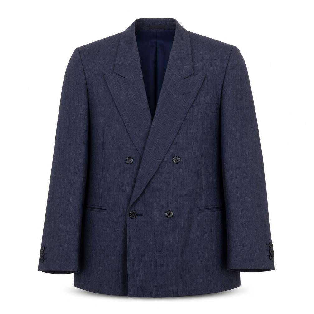 Mens 34 Chest Regular Harbarry of England Blue Six-Button Blazer