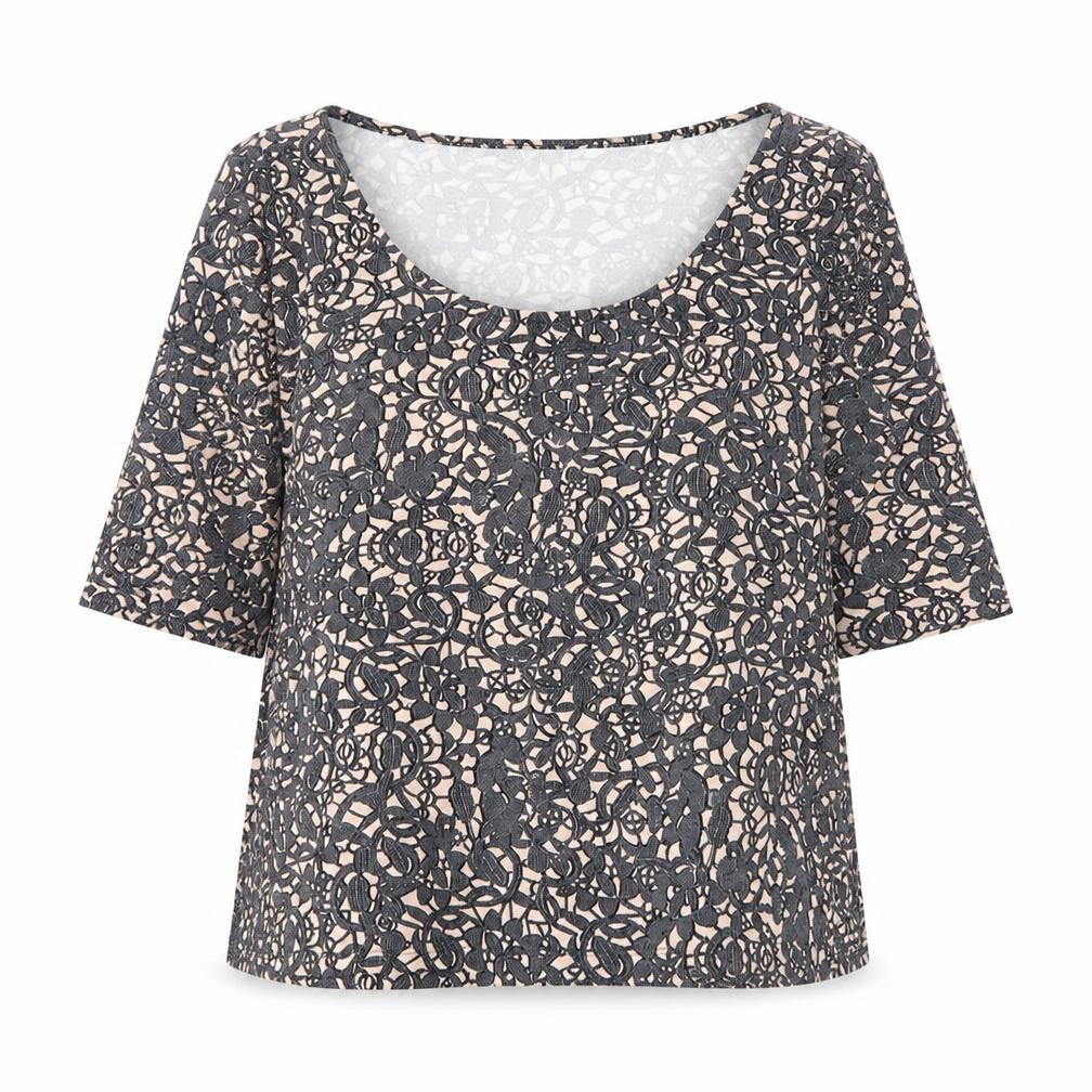 Front view of Dorothy Perkins Women's Floral Lace Top, size 16, Multicoloured