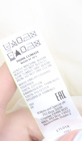 Marks and Spencer Ivory Cotton Wrap Blouse, Size 10