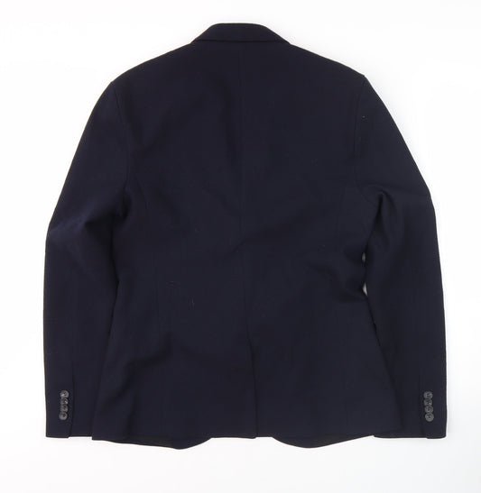 Zara Men's Blue Blazer - M, Regular Fit, Formal