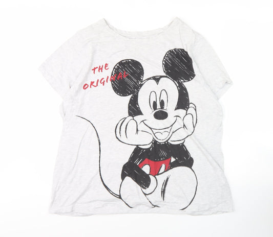 Disney Women's White XL Graphic Mickey Mouse T-Shirt