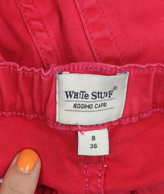 White Stuff Women's Red Jegging Capri Jeans Size 8