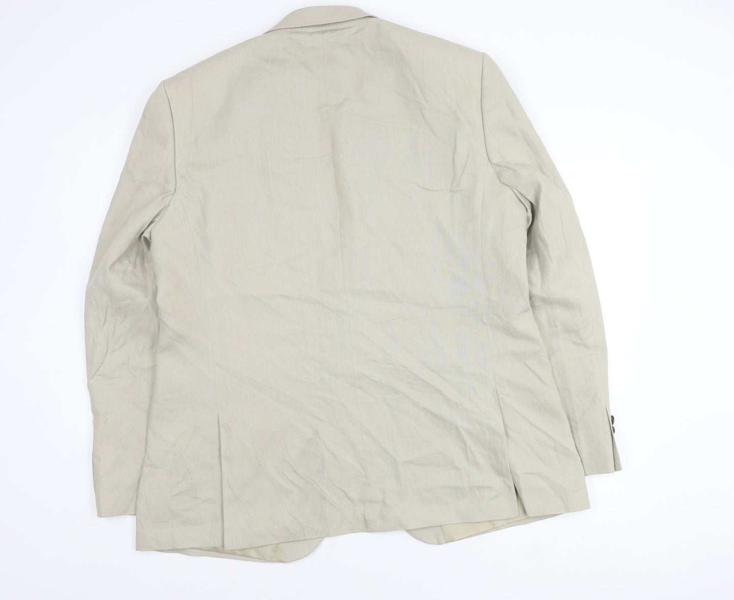 Jaeger Men's Beige Linen Blazer, Size 46, Regular Fit