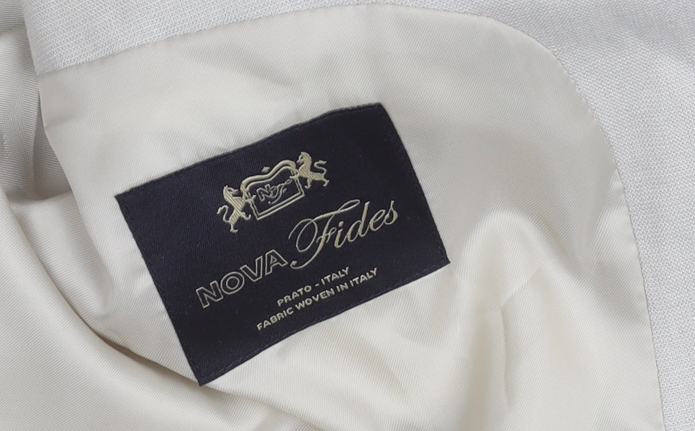 Jaeger Men's Beige Linen Blazer, Size 46, Regular Fit