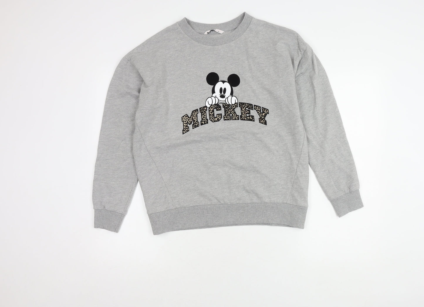 Disney Women’s Grey Mickey Mouse Pullover Sweatshirt Size 12