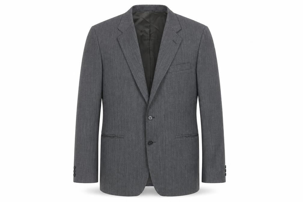 St Michael Men’s Grey Long Blazer, 42L, Polyester Wool