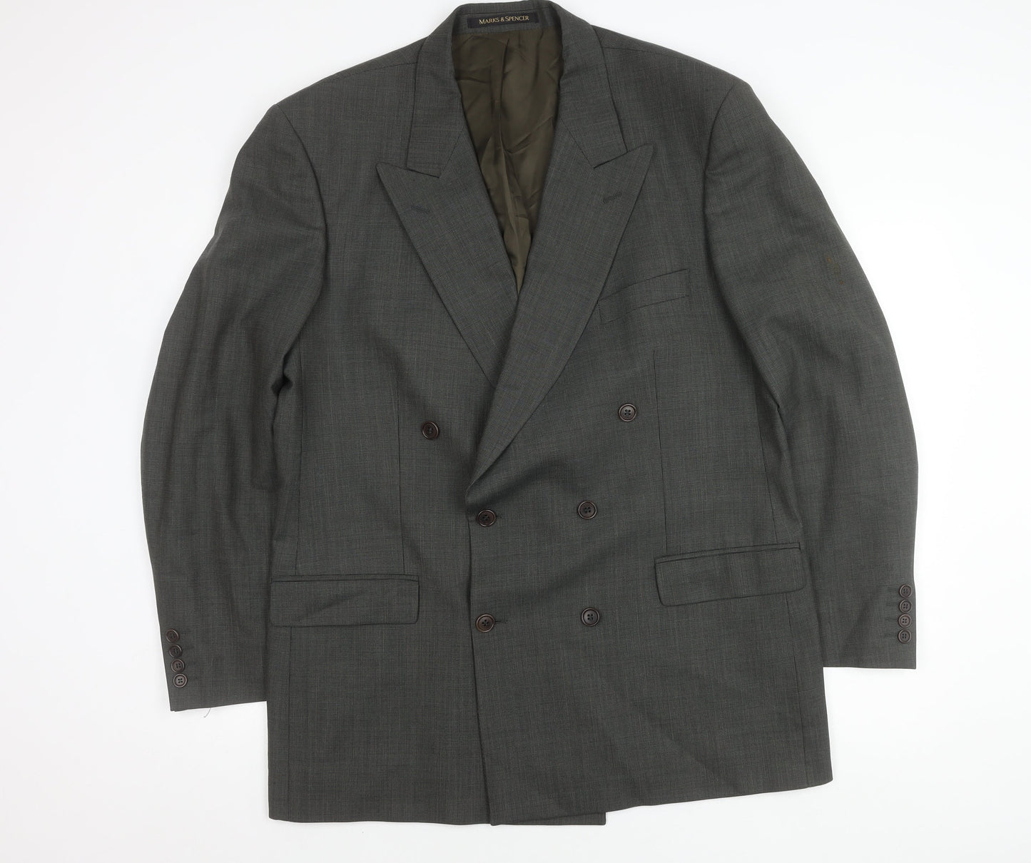 Marks and Spencer Men's Green 44 Long Wool Blazer