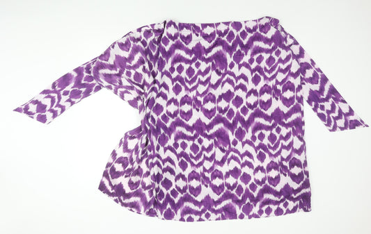 JD Williams Women's Purple Geometric Top Size 18