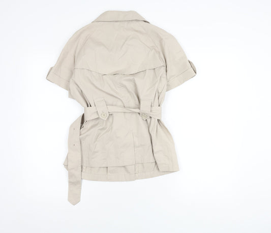 Gap Women's Beige Collared Short Sleeve Jacket Top Size 12