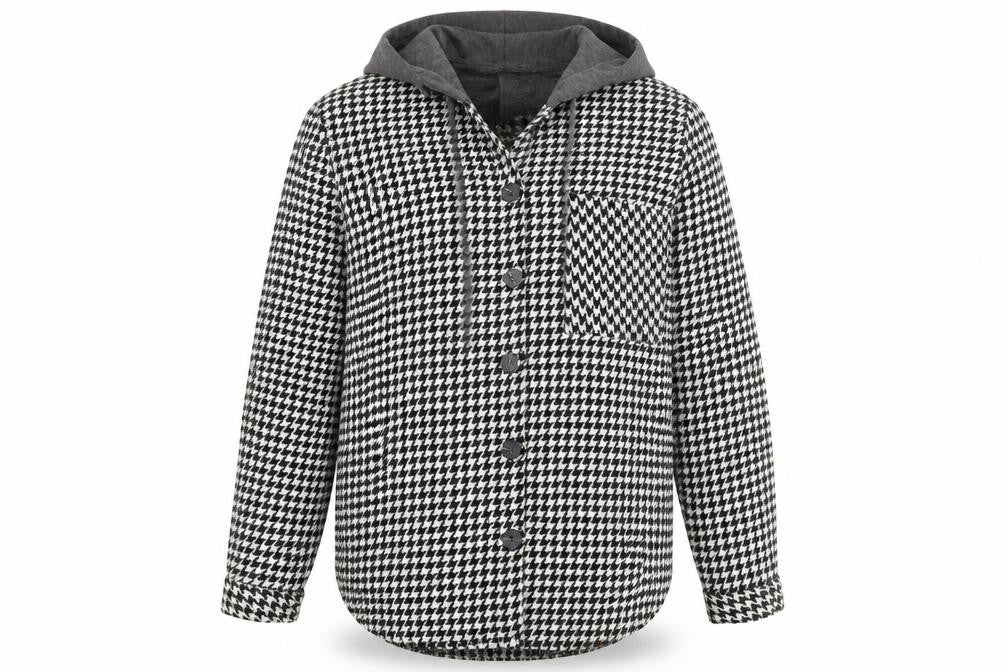 Tarzz Women's Black White Hooded Jacket Size 14