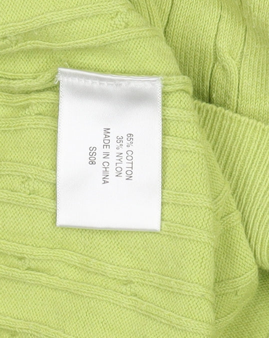 CC Women's Green Cable-Knit L Pullover Jumper