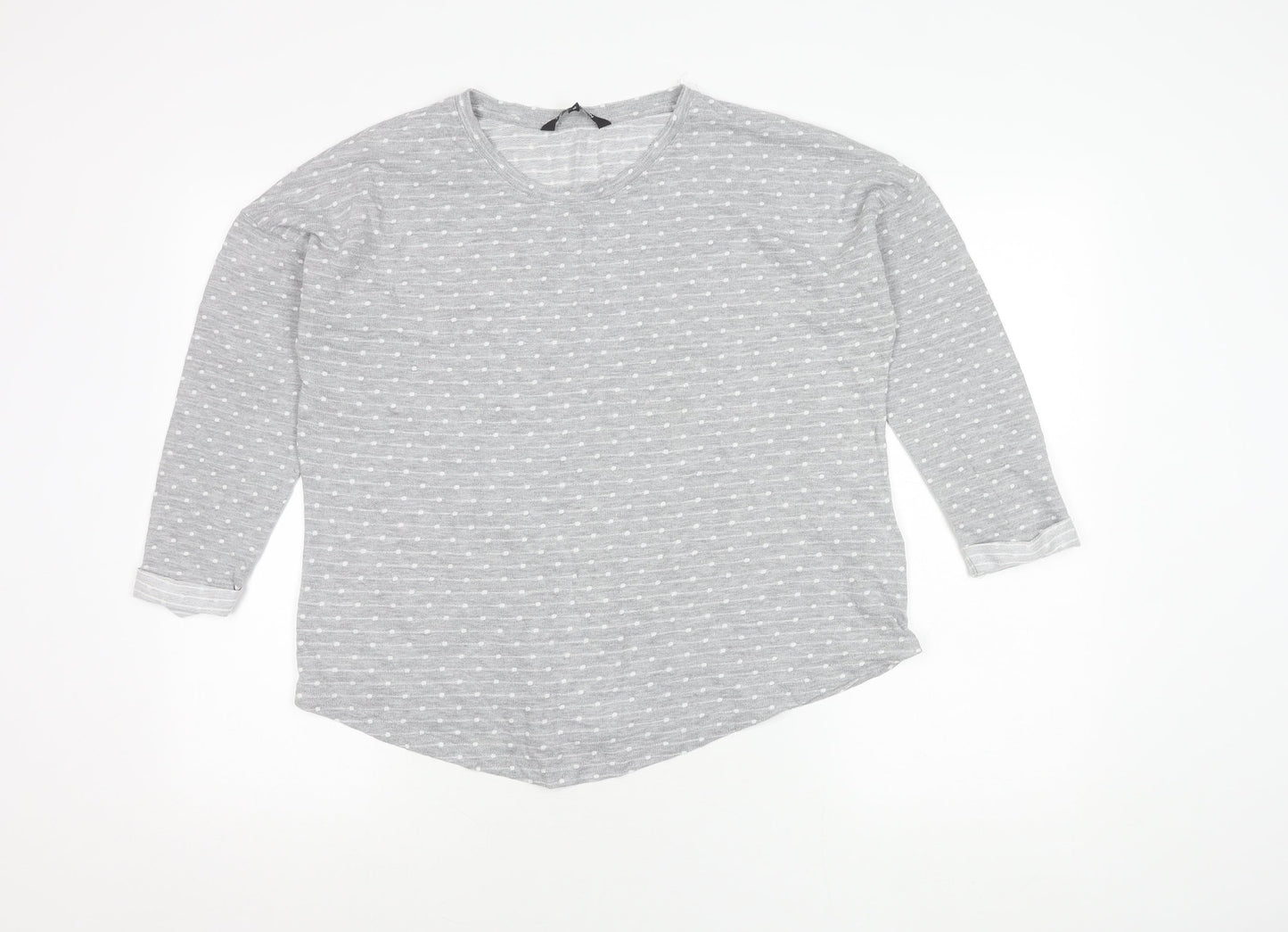 Debenhams Women's Grey Polka Dot Pullover Jumper Size 14