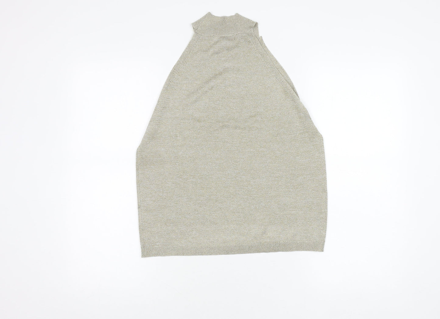 Mango Women's Beige Mock Neck Tank in Size 14