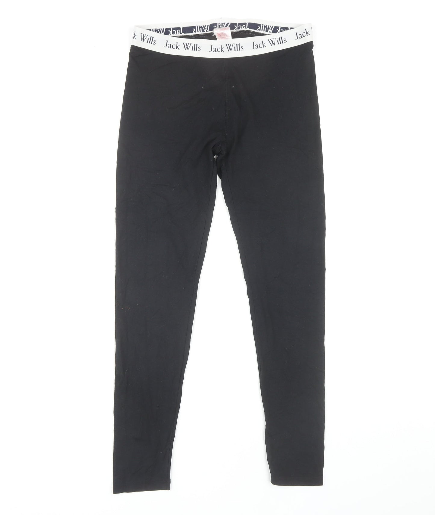 Jack Wills Women's Black Leggings Size 10 Elastic Waist